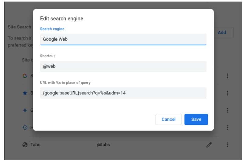 edit search engine