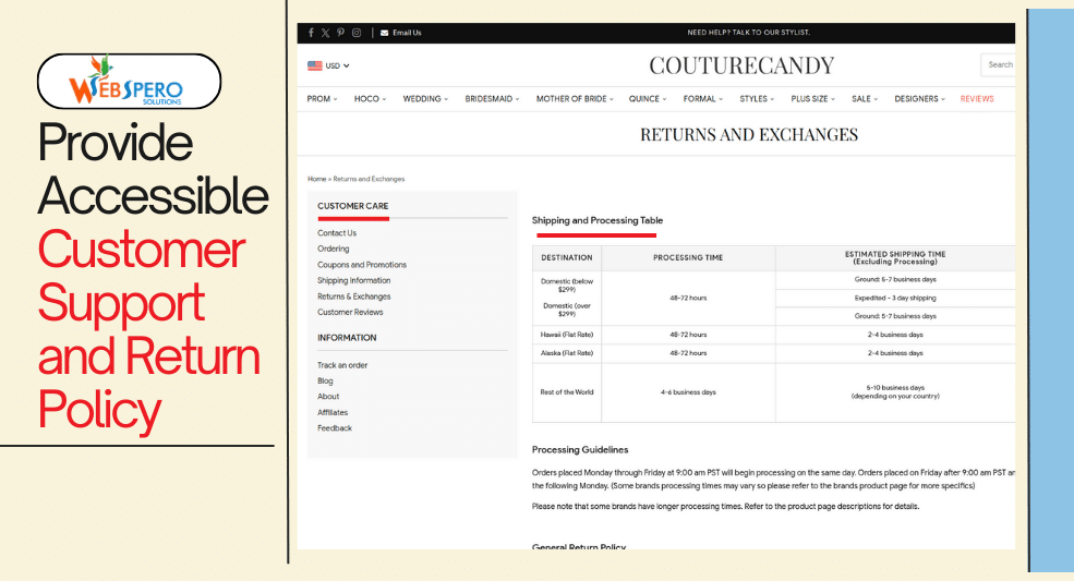 Provide Accessible Customer Support and Return Policy