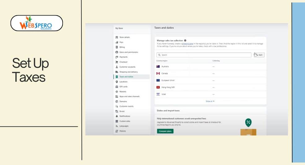 Set Up Taxes