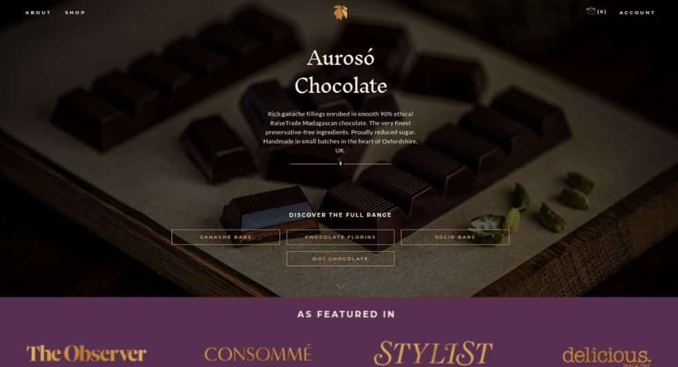 Auroso Chocolate Web Designs